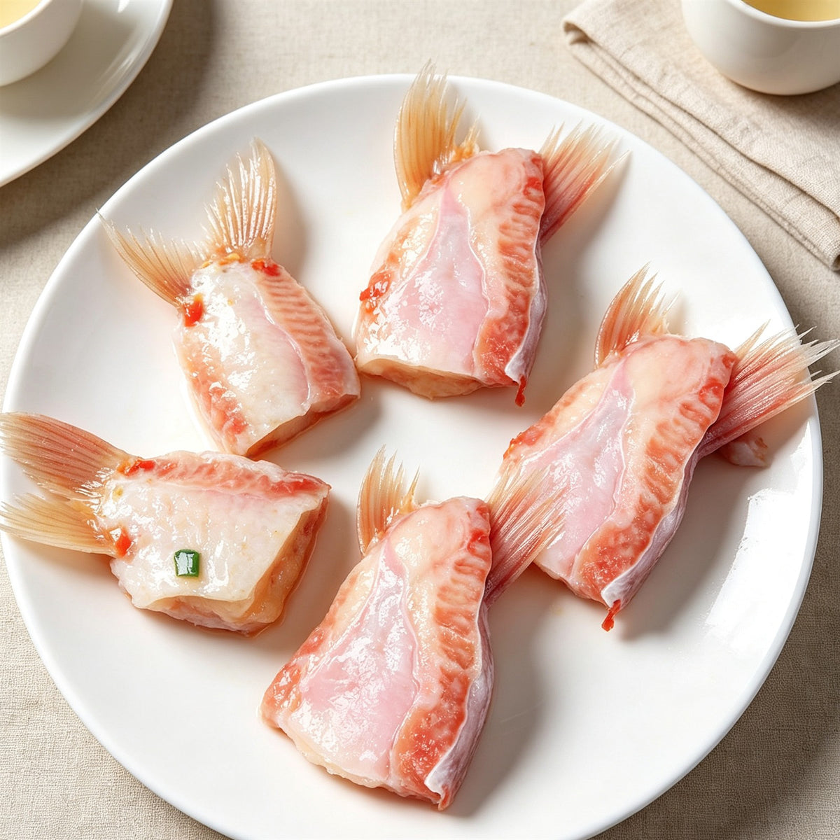 Fresh Skin-On Fish Fin Pieces