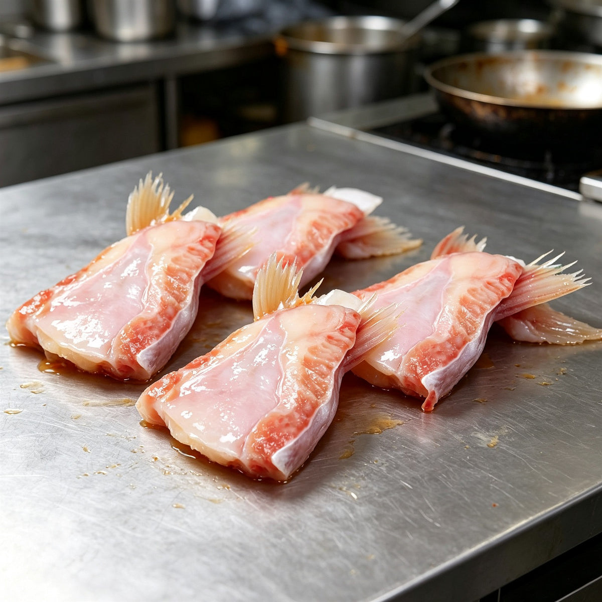 Fresh Skin-On Fish Fin Pieces